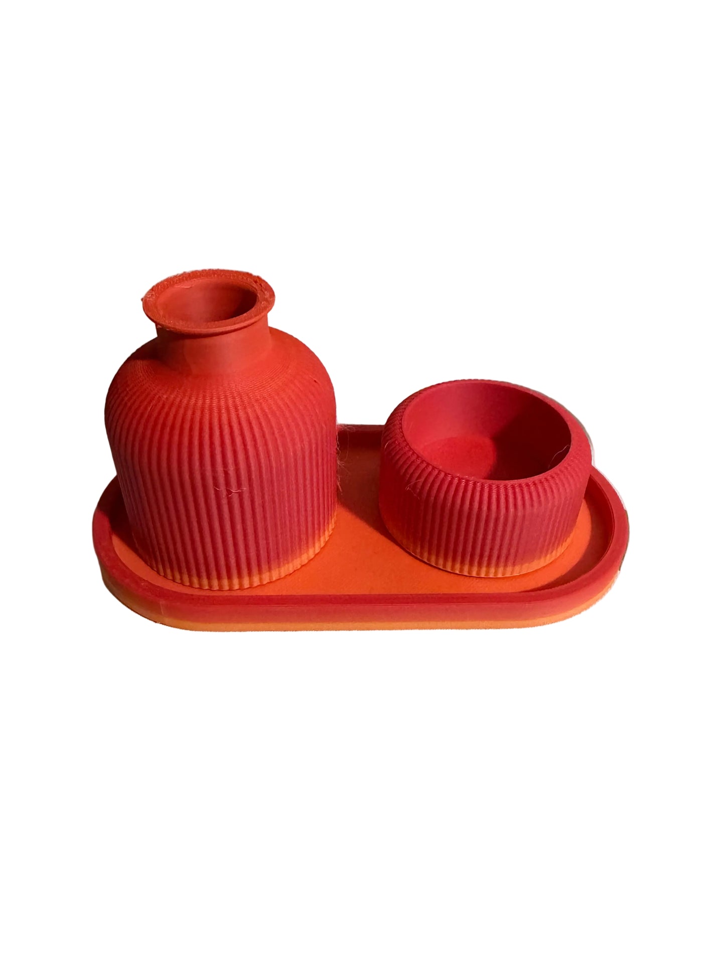 Minimalistische Ribbel Vaas Set