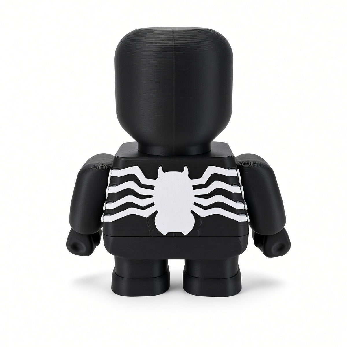 Chunkable Venom – 3D-geprint figuur | Voor- en achterkant met spinlogo