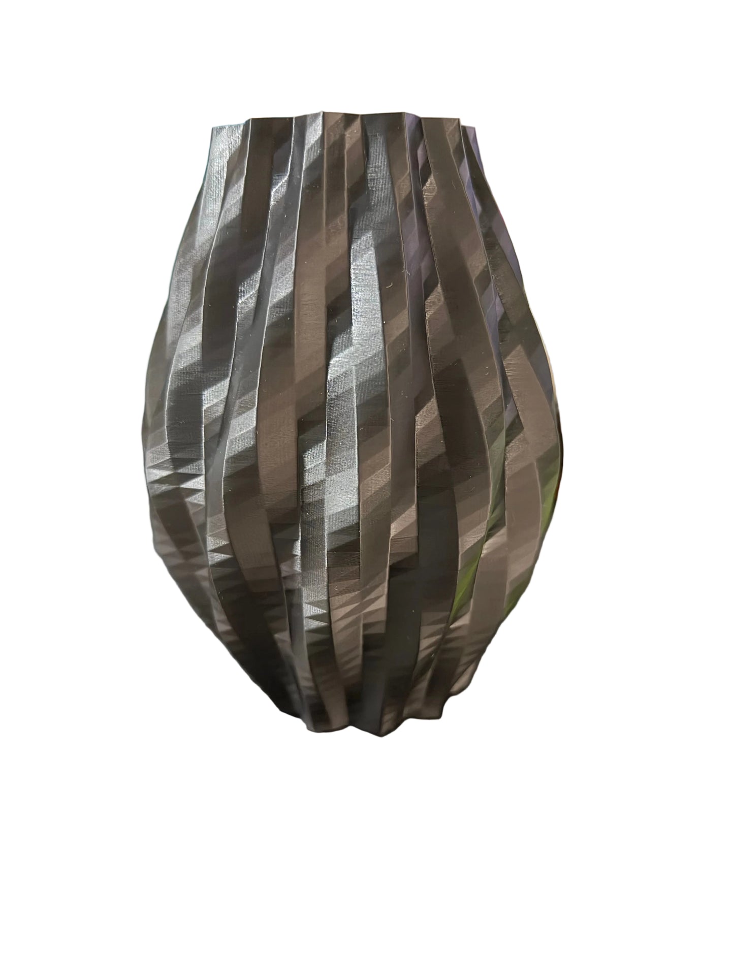 Moderne 3D-geprinte Geometrische Designvaas - Glans zwart
