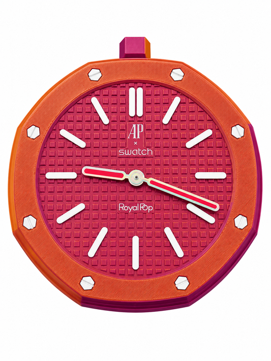 AP x Swatch Royal Pop Red Rainbow Custom Color - Wall Clock
