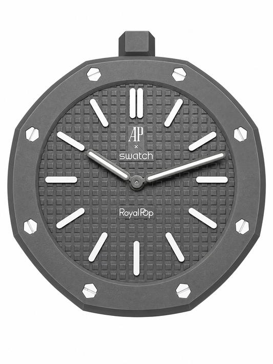 AP x Swatch Royal Pop Grey Noir Custom Color - Wandklok