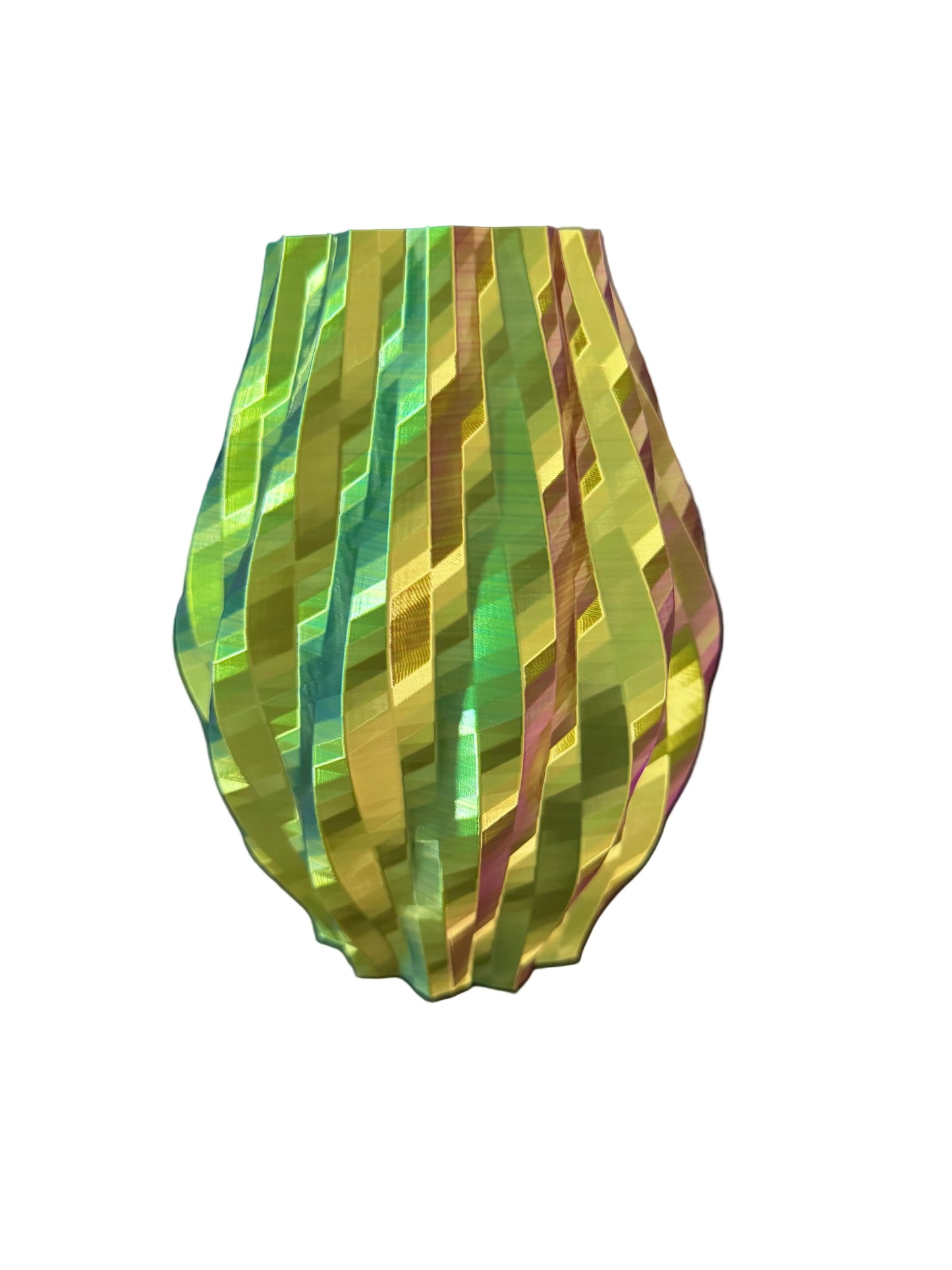 Moderne 3D-geprinte Designvaas – Iriserende Kleuren