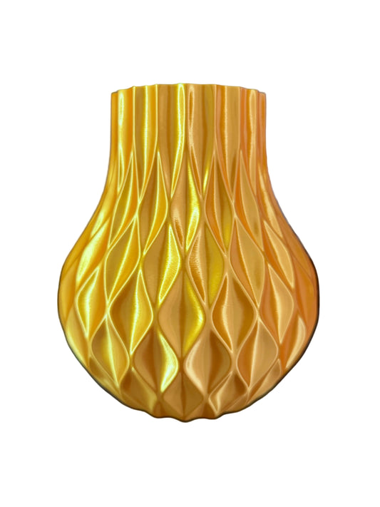 Elegante 3D-geprinte Designvaas – Gouden Zijdeglans