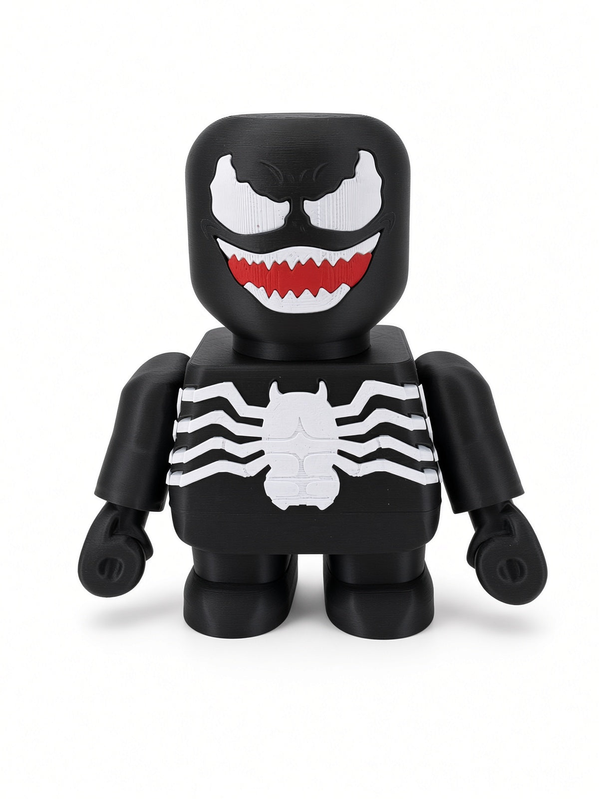 Chunkable Venom – 3D-geprint figuur | Voor- en achterkant met spinlogo