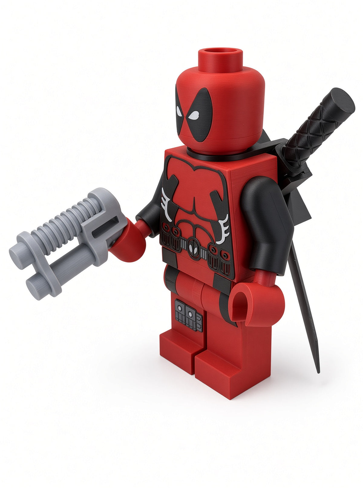 Deadpool brickfiguur – 3D-geprint pronkstuk | Displaystuk